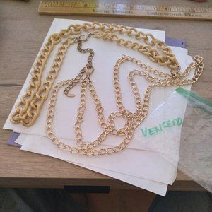 Vencero 36 inch goldtone loop dress belt